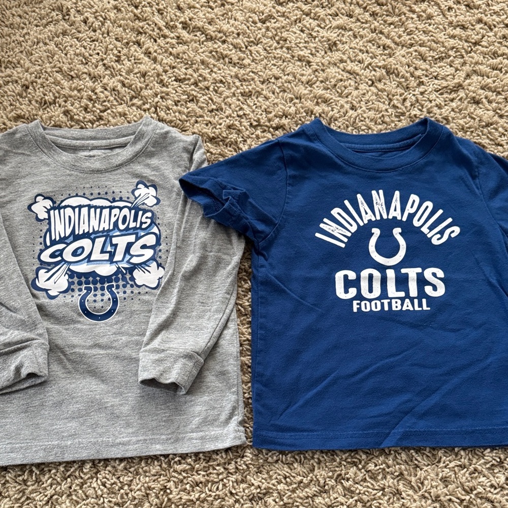 NFL Indianapolis Colts Kids' Blue and Gray Long Sleeve Tees